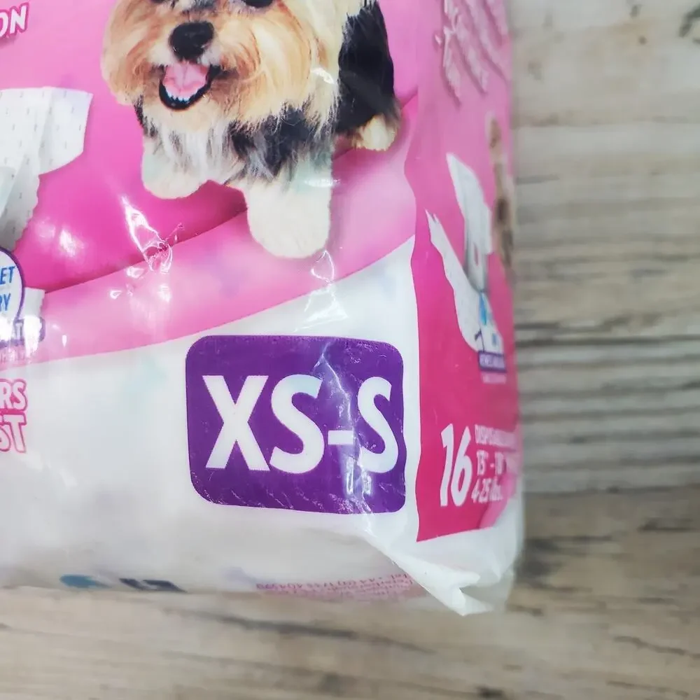 Out! XS/S Disposable Diapers Leak-Proof Fit for Female Dogs 16 Per Pack NEW